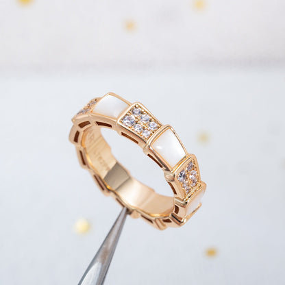 [valéa jewellery]SERPENTI RING PINK GOLD MOP DIAMOND PAVED 4MM