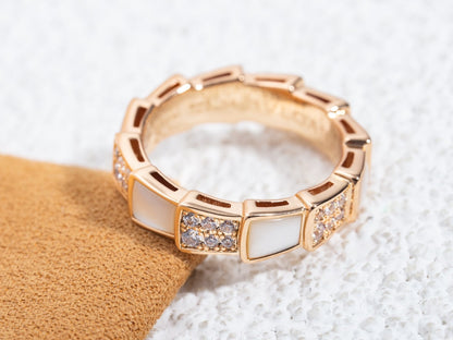 [valéa jewellery]SERPENTI RING PINK GOLD MOP DIAMOND PAVED 4MM