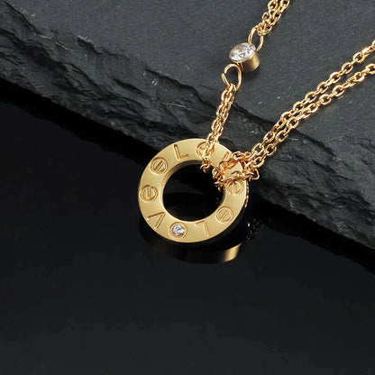 [Valéa jewellery]LOVE NECKLACE 16MM 2 DIAMONDS