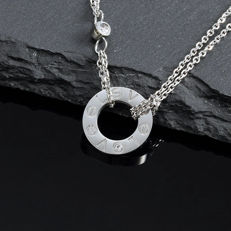 [Valéa jewellery]LOVE NECKLACE 16MM 2 DIAMONDS