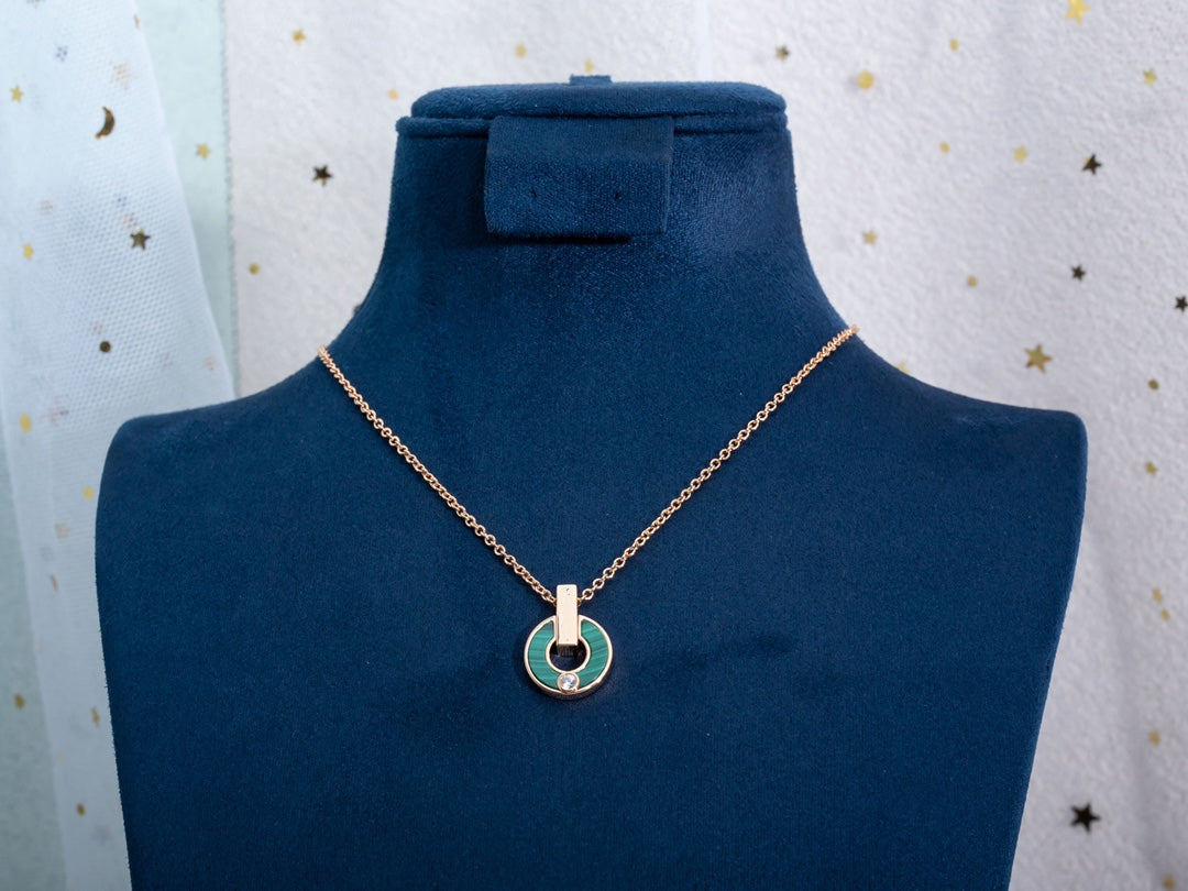 [Valéa jewellery]GARI NECKLACE PINK GOLD MALACHITE