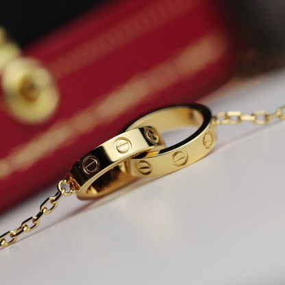 [Valéa jewellery]LOVE NECKLACE DOUBLE RING GOLD