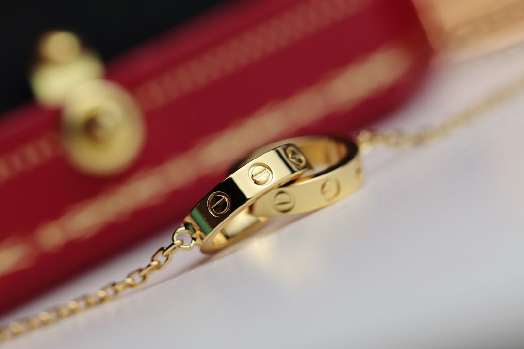 [Valéa jewellery]LOVE NECKLACE DOUBLE RING GOLD