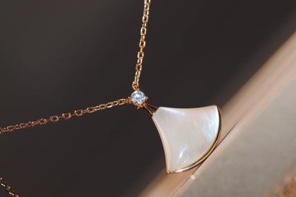 [Valéa jewellery]DREAM NECKLACE WHITE MOP PINK GOLD 1 DIAMOND