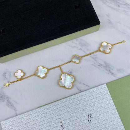 [Valéa jewellery]MAGIC CLOVER MOP GOLD BRACELET 5 MOTIFS