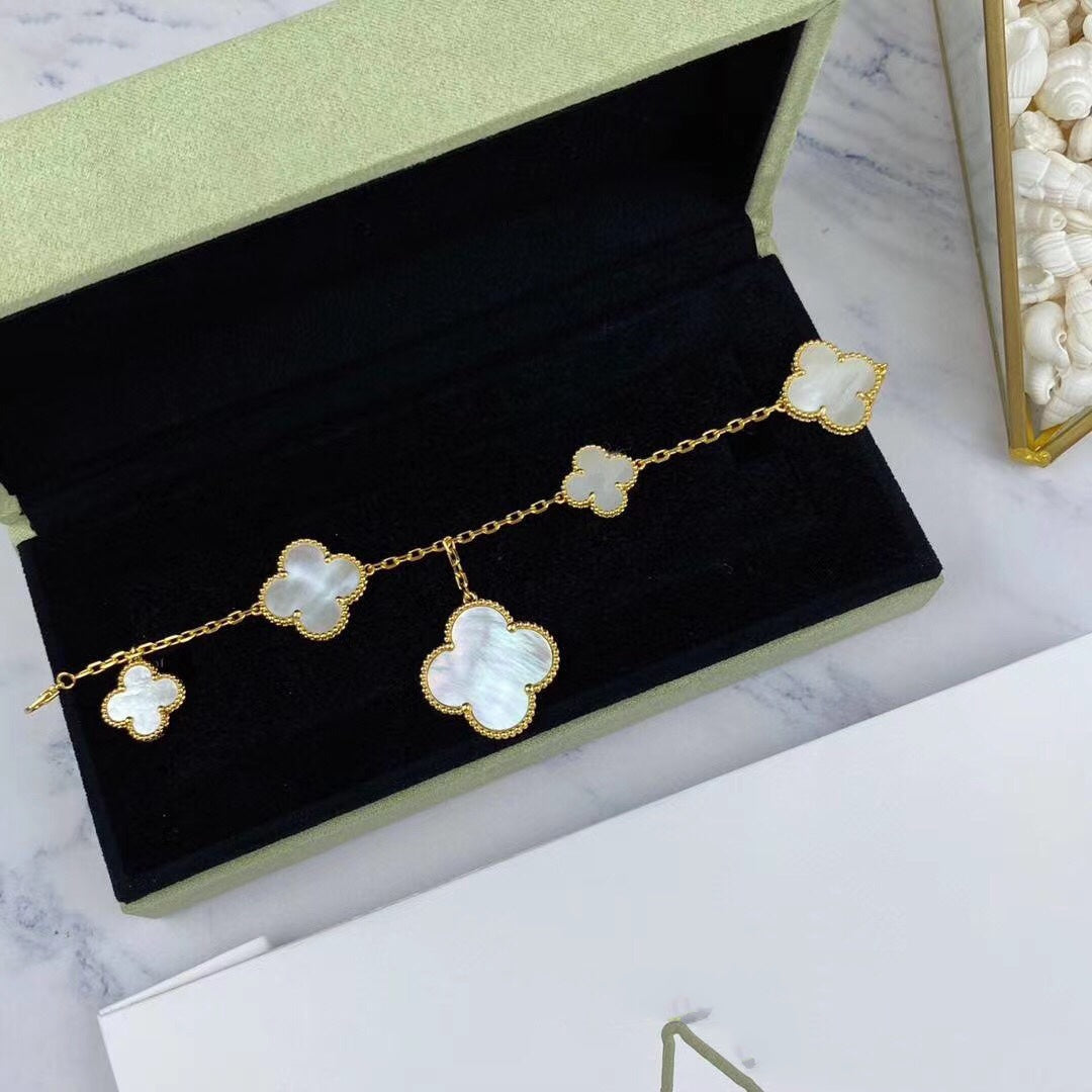 [Valéa jewellery]MAGIC CLOVER MOP GOLD BRACELET 5 MOTIFS