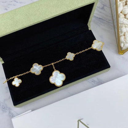 [Valéa jewellery]MAGIC CLOVER MOP GOLD BRACELET 5 MOTIFS