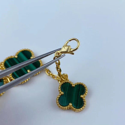 [Valéa jewellery]MAGIC CLOVER MALACHITE GOLD BRACELET 5 MOTIFS