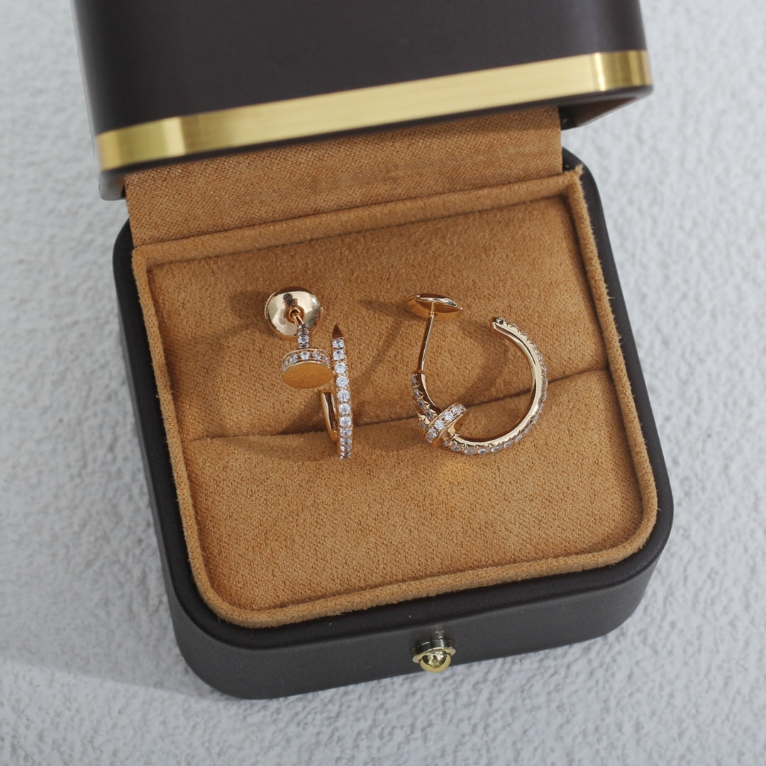 [Valéa jewellery]JUSTE EARRINGS 12.75MM PINK GOLD DIAMOND