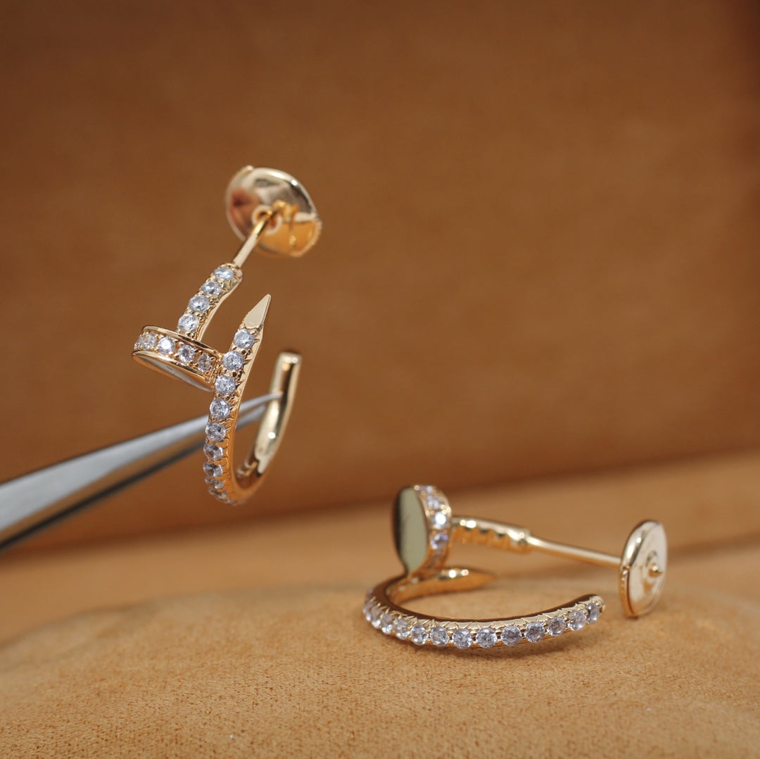 [Valéa jewellery]JUSTE EARRINGS 12.75MM PINK GOLD DIAMOND