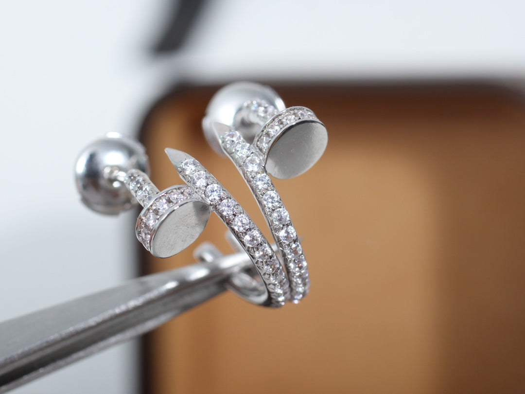 [Valéa jewellery]JUSTE EARRINGS 12.75MM SILVER DIAMOND