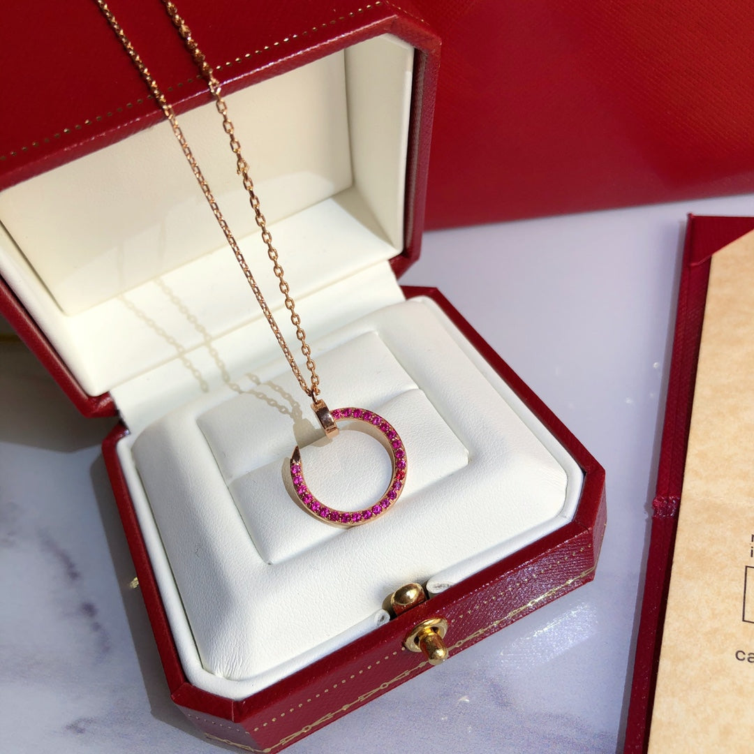 [Valéa jewellery]JUSTE NECKLACE GOLD RED DIAMONDS