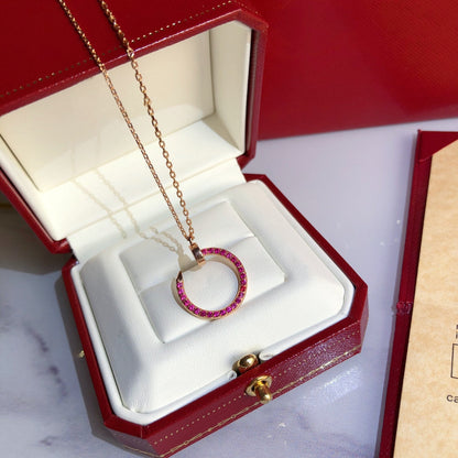 [Valéa jewellery]JUSTE NECKLACE GOLD RED DIAMONDS