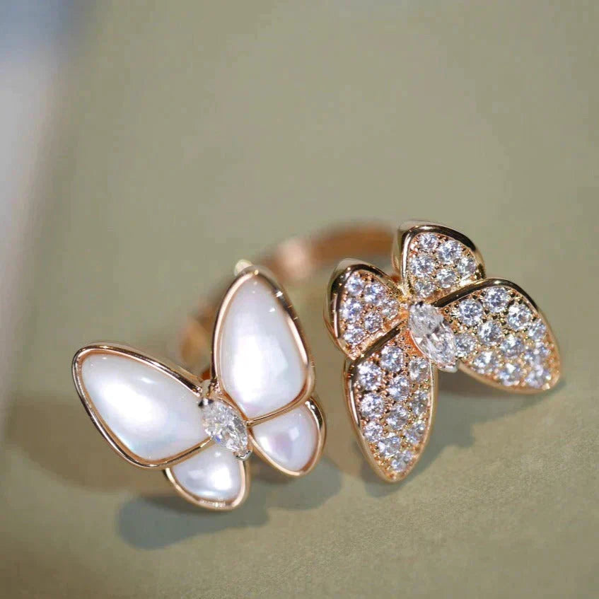 [valéa jewellery]TWIN BUTTERFLY DIAMOND MOP RING