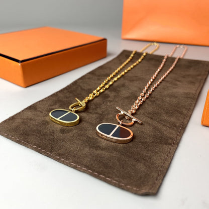 [Valéa jewellery]CHAINE VERSO BLACK CERAMIC NECKLACE