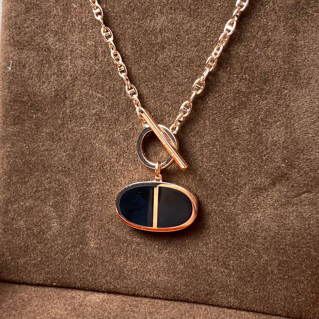 [Valéa jewellery]CHAINE VERSO BLACK CERAMIC NECKLACE