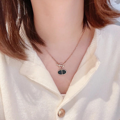 [Valéa jewellery]CHAINE VERSO BLACK CERAMIC NECKLACE