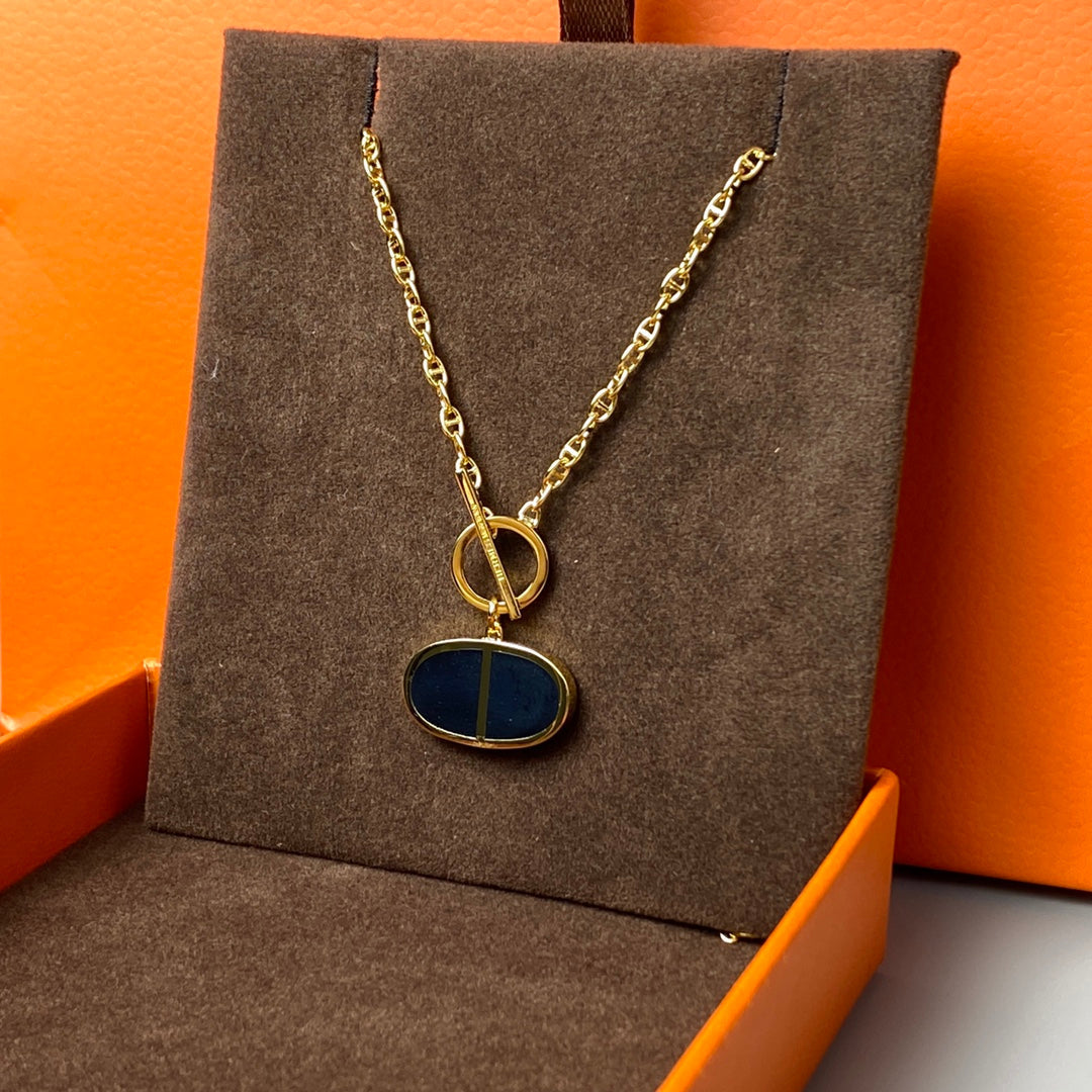 [Valéa jewellery]CHAINE VERSO BLACK CERAMIC NECKLACE