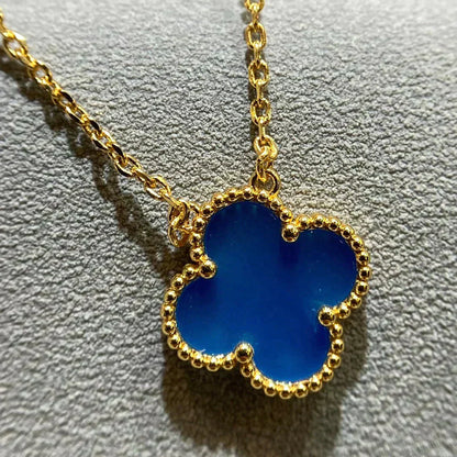 [Valéa jewellery]CLOVER 15MM BLUE AGATE NECKLACE