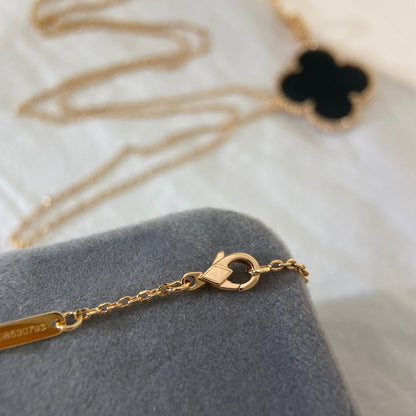 [Valéa jewellery]CLOVER 25MM NECKLACE GOLD ONYX