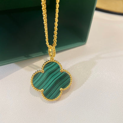 [Valéa jewellery]CLOVER 25MM MALACHITE GOLD NECKLACE