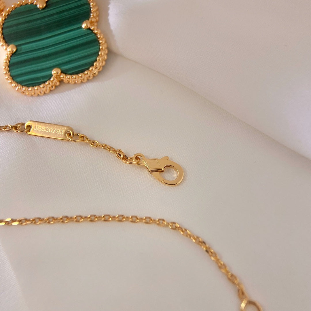 [Valéa jewellery]CLOVER 25MM MALACHITE GOLD NECKLACE