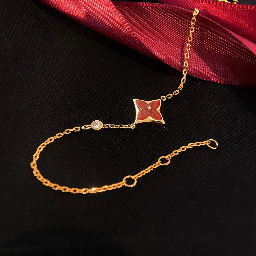 [Valéa jewellery]COLOR STAR CARNELIAN PINK GOLD DIAMOND BRACELET