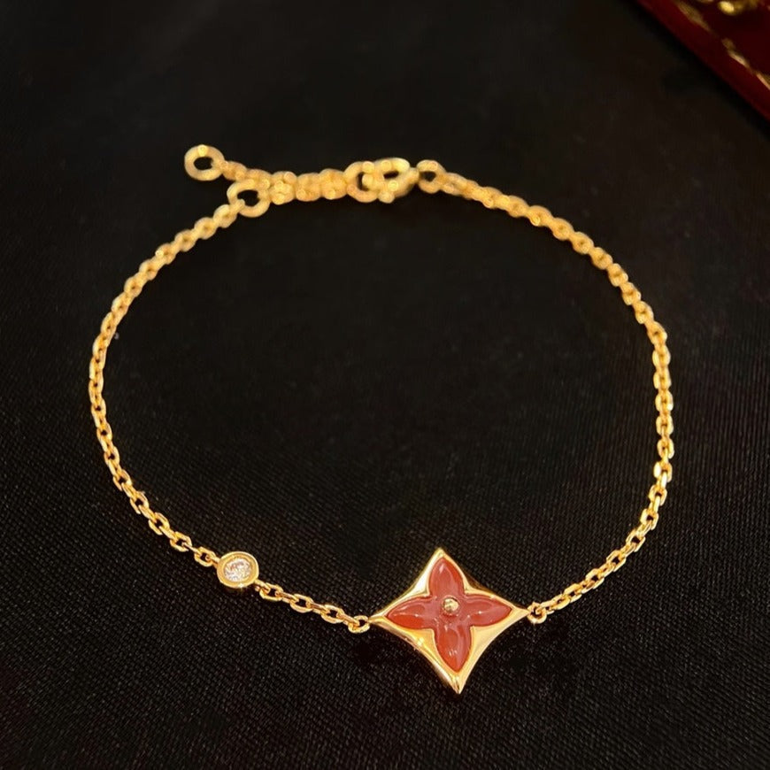 [Valéa jewellery]COLOR STAR CARNELIAN PINK GOLD DIAMOND BRACELET