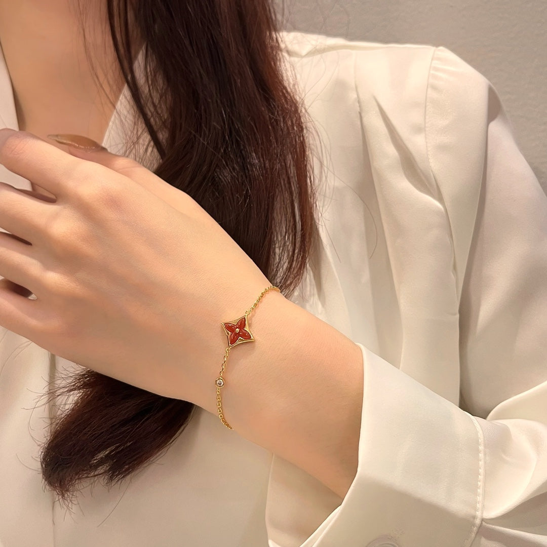 [Valéa jewellery]COLOR STAR CARNELIAN PINK GOLD DIAMOND BRACELET