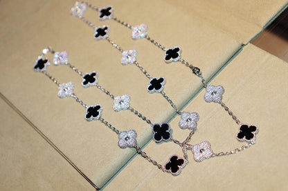 [Valéa jewellery]CLOVER 20 MOTIFS ONYX DIAMOND SILVER