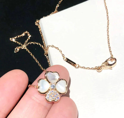 [Valéa jewellery]CLOVER MOP DIAMOND ROSE GOLD NECKLACE