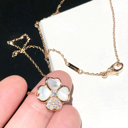 [Valéa jewellery]CLOVER MOP DIAMOND ROSE GOLD NECKLACE