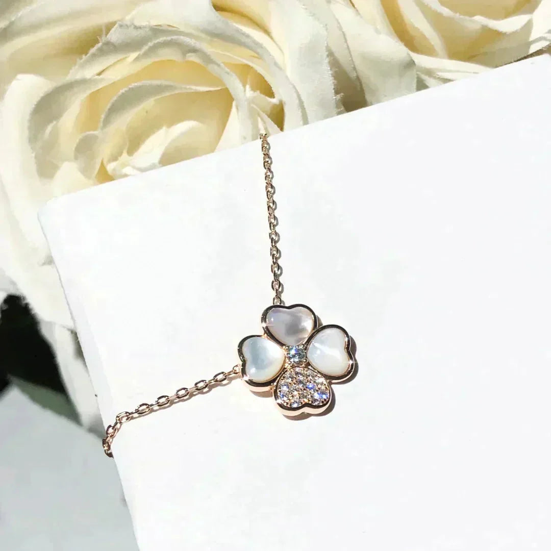 [Valéa jewellery]CLOVER MOP DIAMOND ROSE GOLD NECKLACE