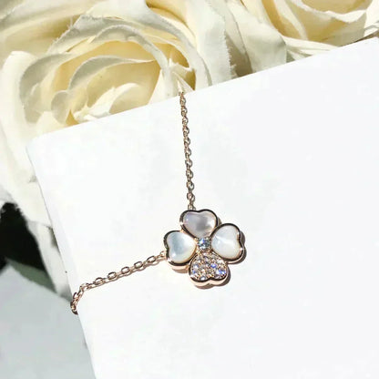 [Valéa jewellery]CLOVER MOP DIAMOND ROSE GOLD NECKLACE