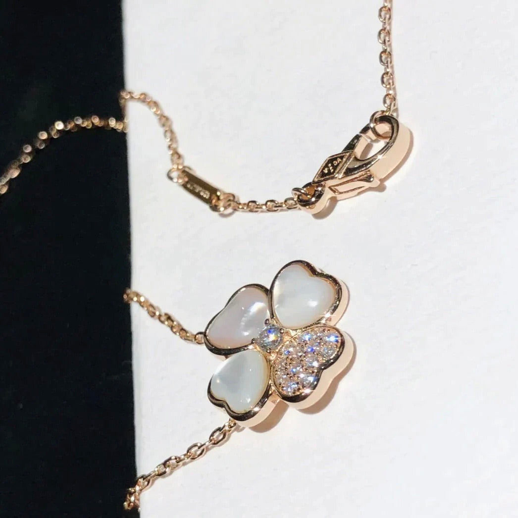 [Valéa jewellery]CLOVER MOP DIAMOND ROSE GOLD NECKLACE