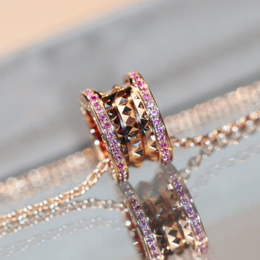 [valéa jewellery]ZERO 1 ROCK PINK GOLD PINK DIAMOND NECKLACE