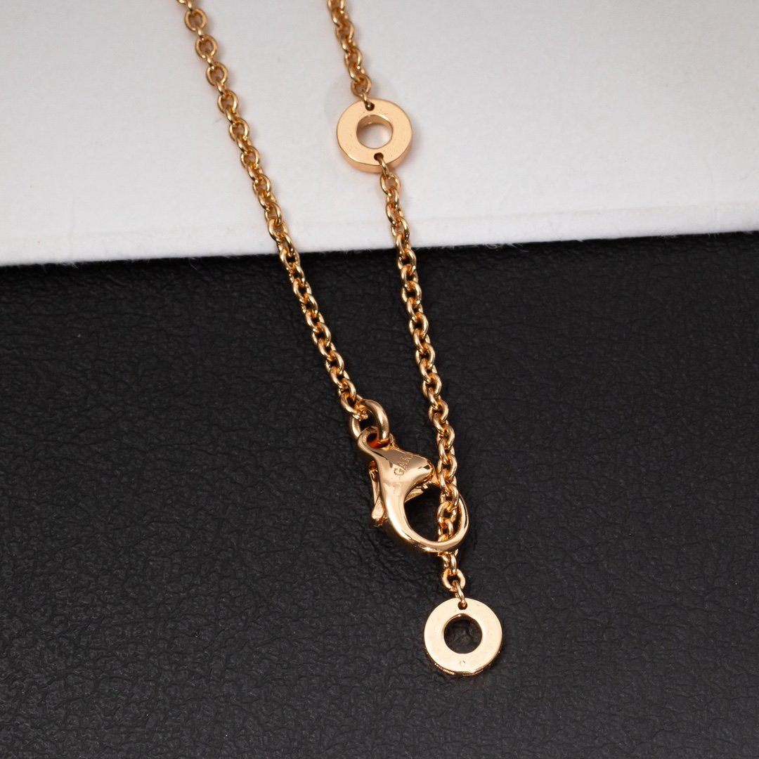 [valéa jewellery]ZERO 1 WHITE CERAMIC PINK GOLD DIAMOND NECKLACE