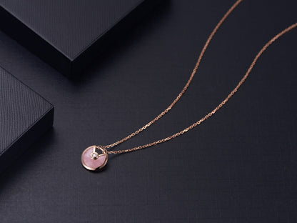 [Valéa jewellery]AMULETTE ROSE GOLD PINK MOP NECKLACE