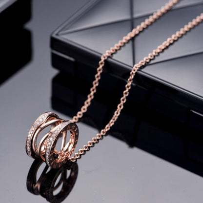 [valéa jewellery]ZERO 1 PINK GOLD DIAMOND OPEN NECKLACE