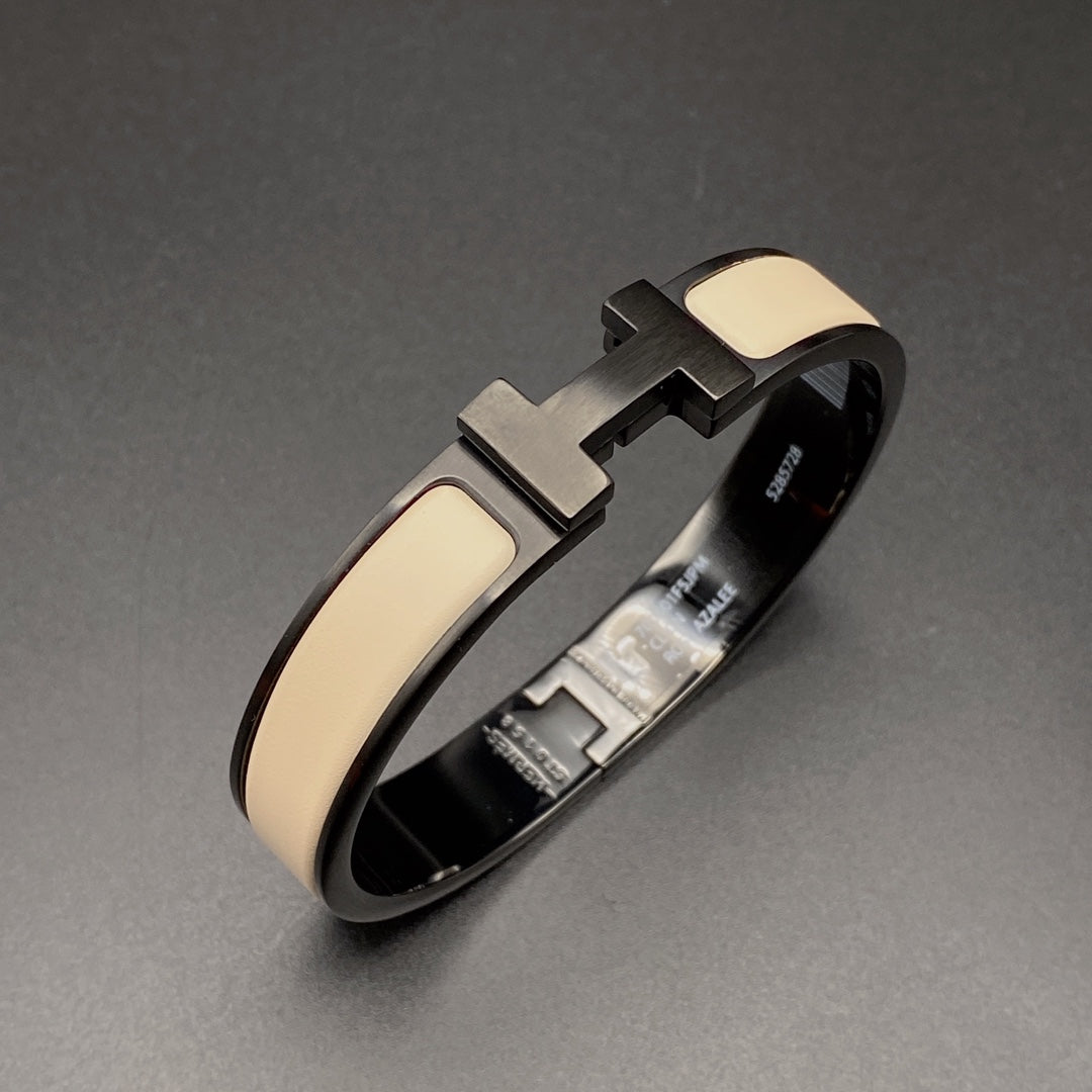 [Valéa jewellery]H BRACELET 12MM BLACK BEIGE CERAMIC