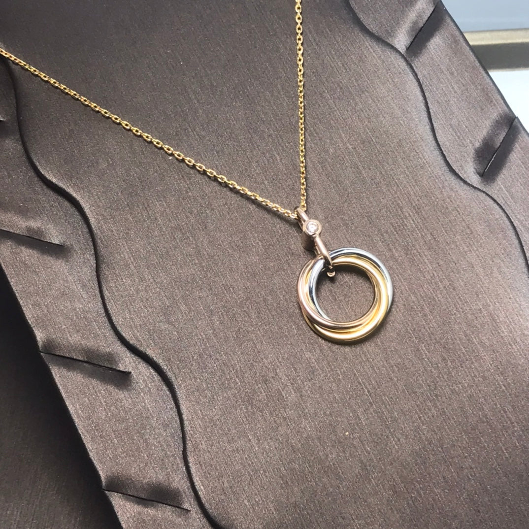 [valéa jewellery]TRINITY SILVER GOLD PINK GOLD NECKLACE