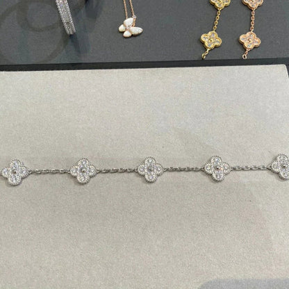 [Valéa jewellery]CLOVER 5 MOTIFS  DIAMOND BRACELET SILVER