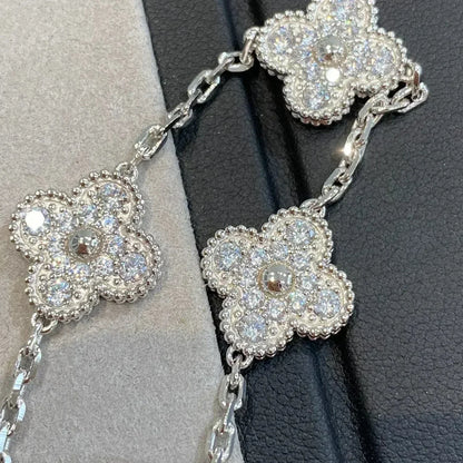 [Valéa jewellery]CLOVER 5 MOTIFS  DIAMOND BRACELET SILVER