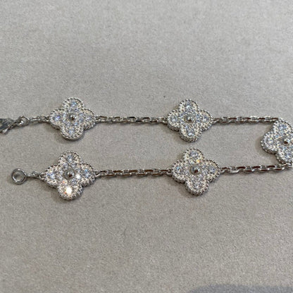 [Valéa jewellery]CLOVER 5 MOTIFS  DIAMOND BRACELET SILVER