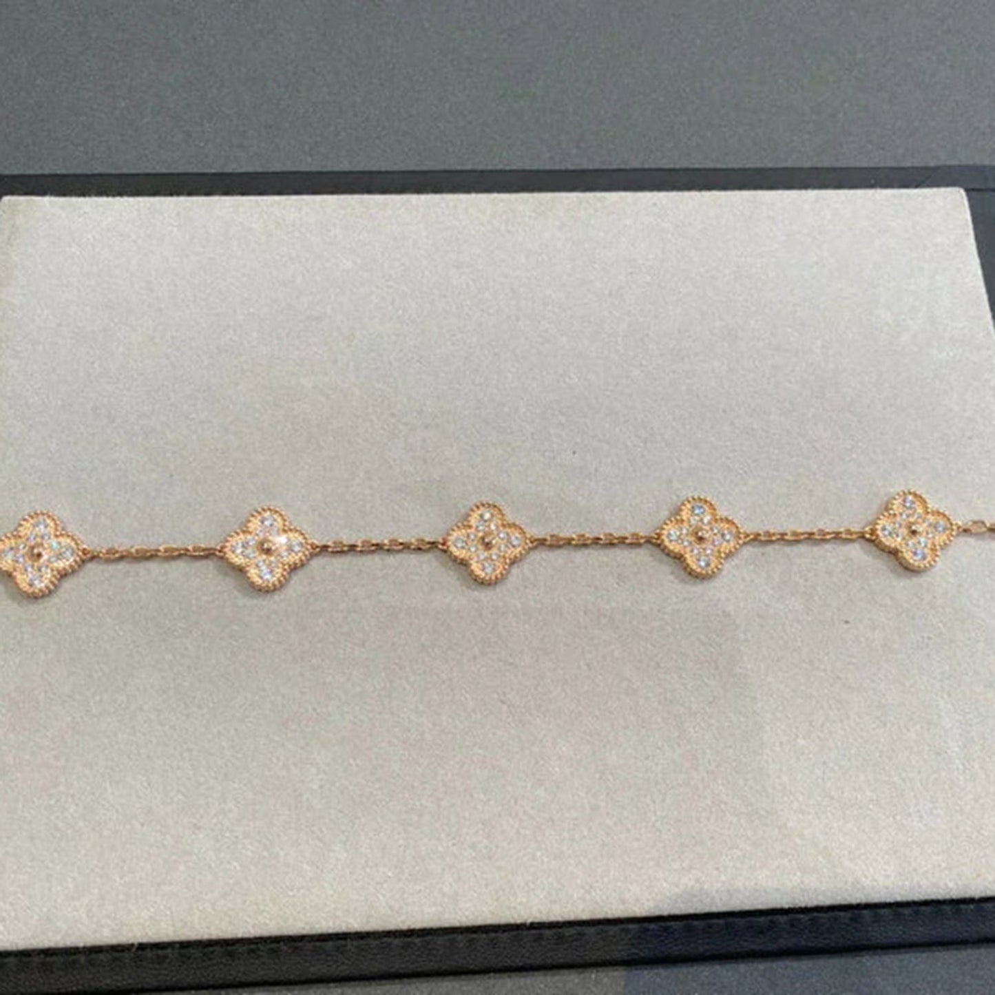 [Valéa jewellery]CLOVER 5 MOTIFS  FULL DIAMOND BRACELET