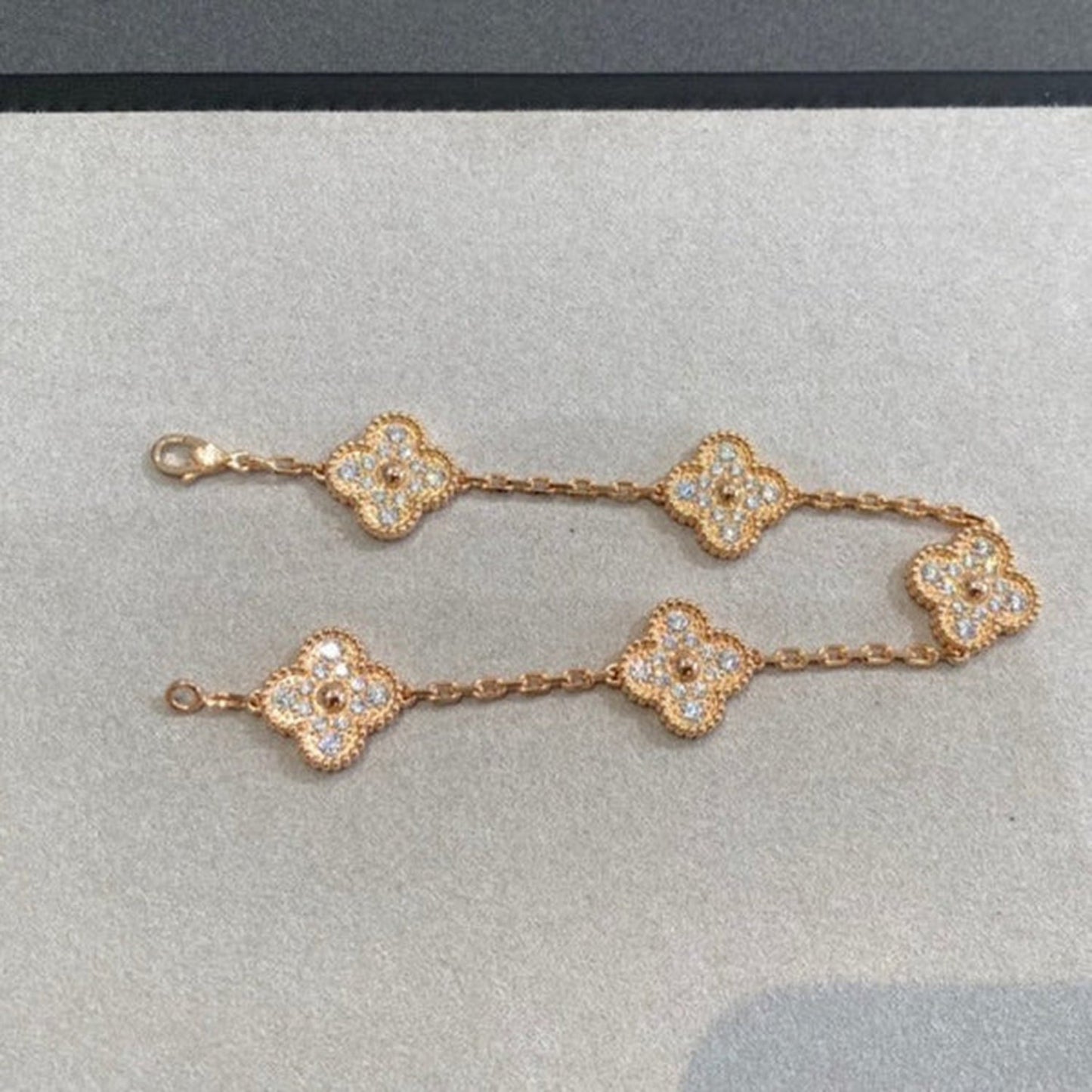 [Valéa jewellery]CLOVER 5 MOTIFS  FULL DIAMOND BRACELET