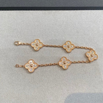 [Valéa jewellery]CLOVER 5 MOTIFS  FULL DIAMOND BRACELET