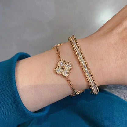 [Valéa jewellery]CLOVER 5 MOTIFS  FULL DIAMOND BRACELET