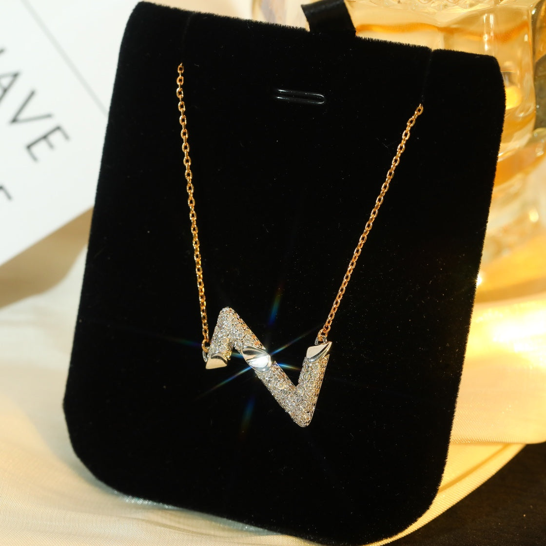 [valéa jewellery]VOLT SILVER DIAMOND PEDANT NECKLACE