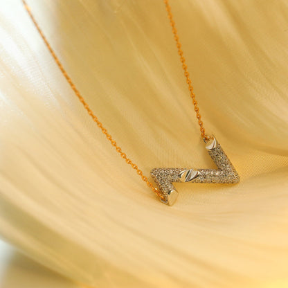 [valéa jewellery]VOLT SILVER DIAMOND PEDANT NECKLACE